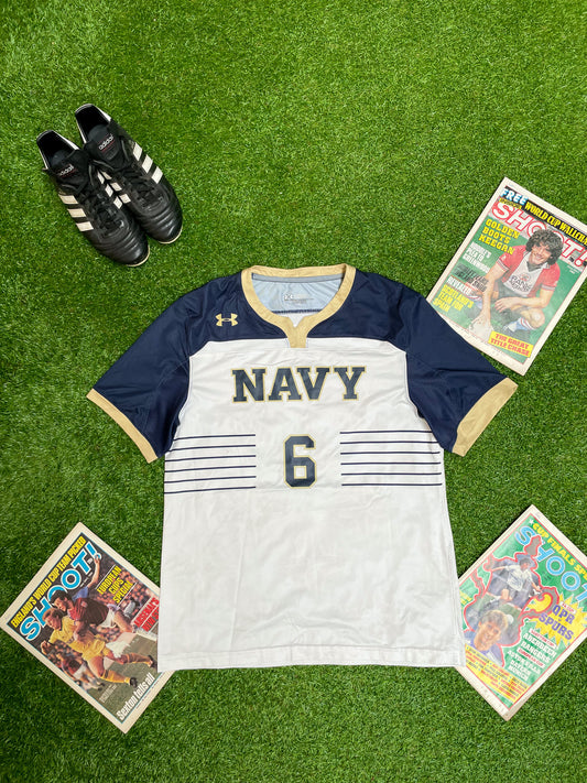 Men's Under Armour #12 White Navy Midshipmen Replica Player Jersey